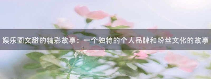 红足1世足球网址大全：娱乐圈文甜的精彩故事：一个独特的个人品牌和粉丝文化的故事